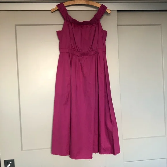 Maeve Anthropologie off shoulder dress | Fuchsia - Picture 4 of 9